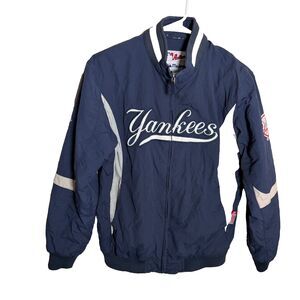 Vintage MLB Yankees Jacket Boy's Youth 10/12 Navy Full Zip Outdoor Majestic